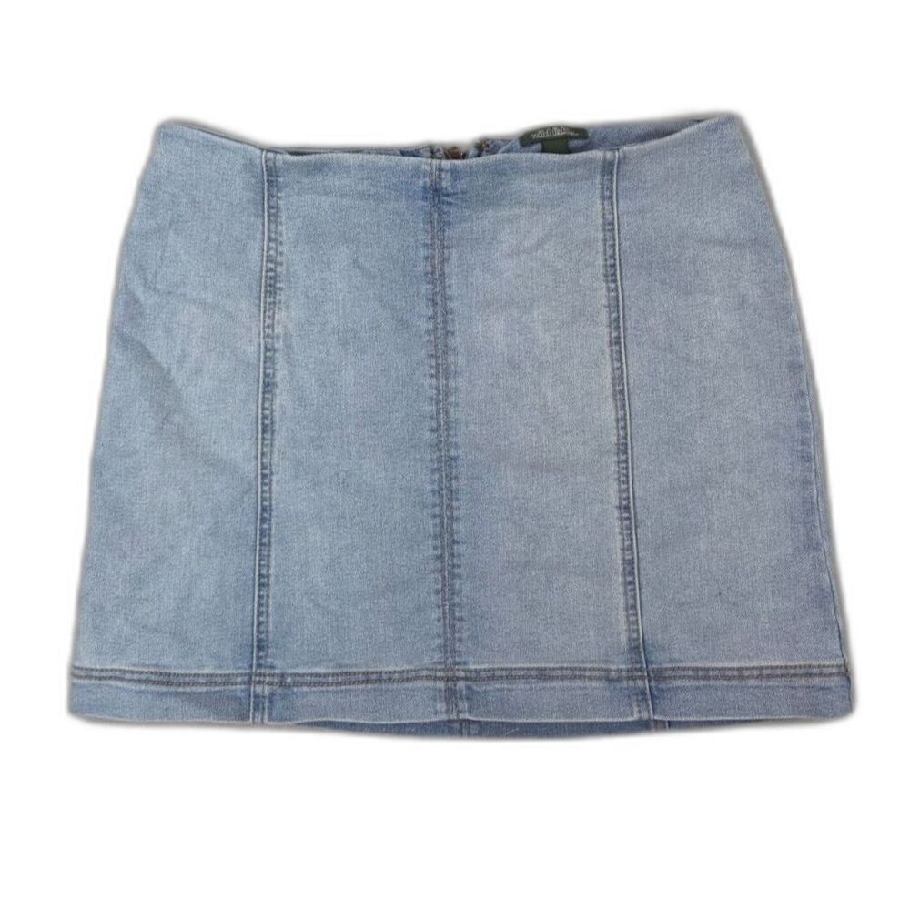 Wild Fable Women's Denim Mini Skirt Size 10 Light Wash Jean Skirt